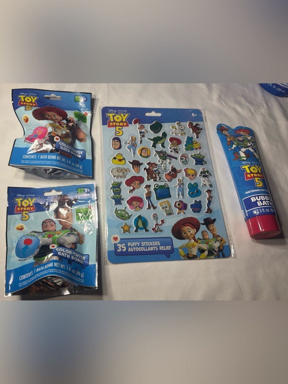 4 New Toy Story Bath Bundle - Blue
